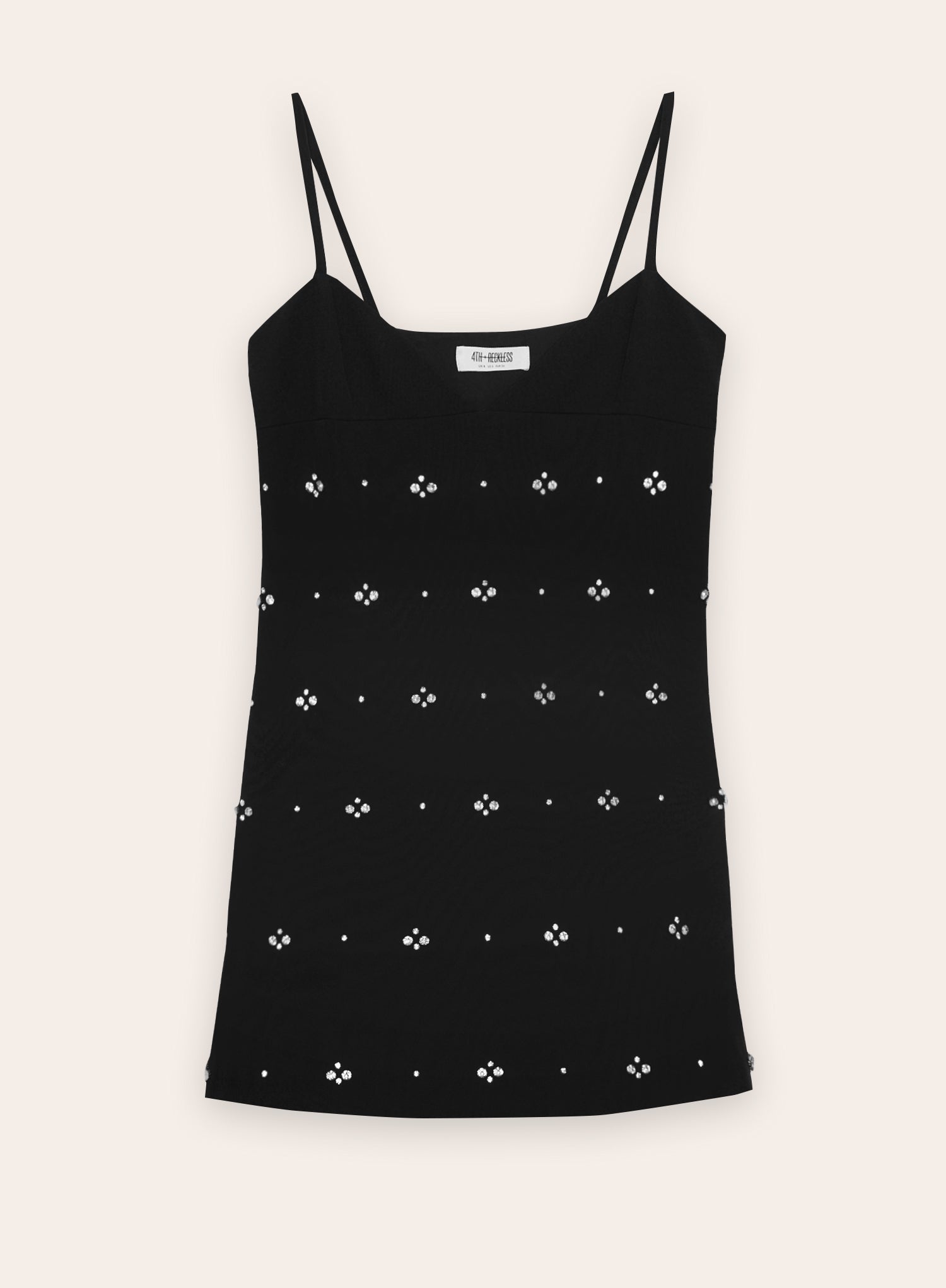 Black Embellished A-Line Mini Dress